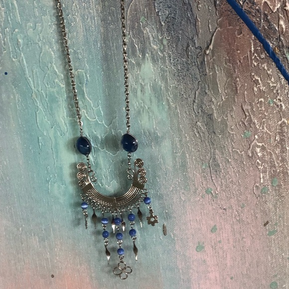 Silver And Blue Necklace - Picture 3 of 3